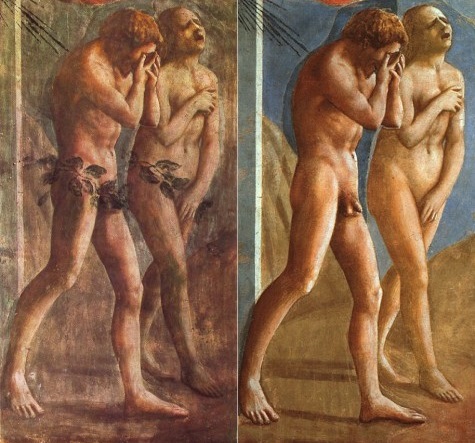 Masaccio-TheExpulsionOfAdamAndEveFromEden-Restoration-475x630