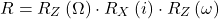 \begin{equation*} \label{R_pqw2xyz_2} %bis R = R_Z\left(\Omega\right) \cdot R_X\left(i\right) \cdot R_Z\left(\omega\right) \end{equation*}