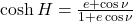 \cosh{H}=\frac{e+\cos{\nu}}{1+e \cos{\nu}}