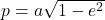 p=a \sqrt{1-e^2}