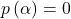 Rendered by QuickLaTeX.com p\left(\alpha\right)=0